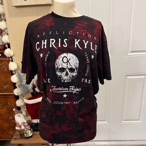 Affliction Men's Black and Red Graphic Tee